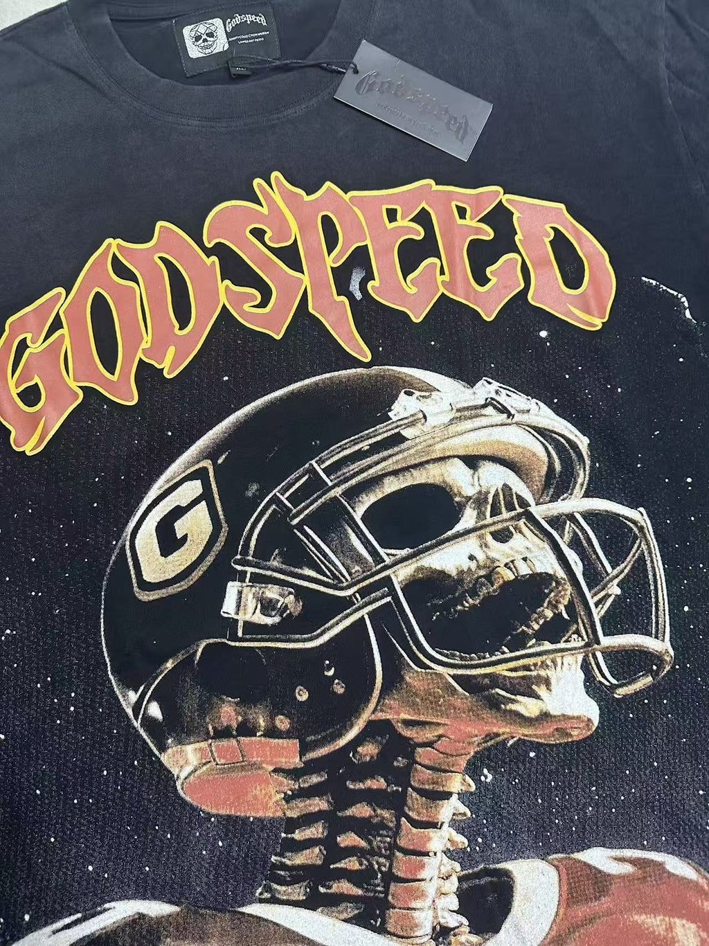 Godspeed Football Skeleton Graphic T-Shirt